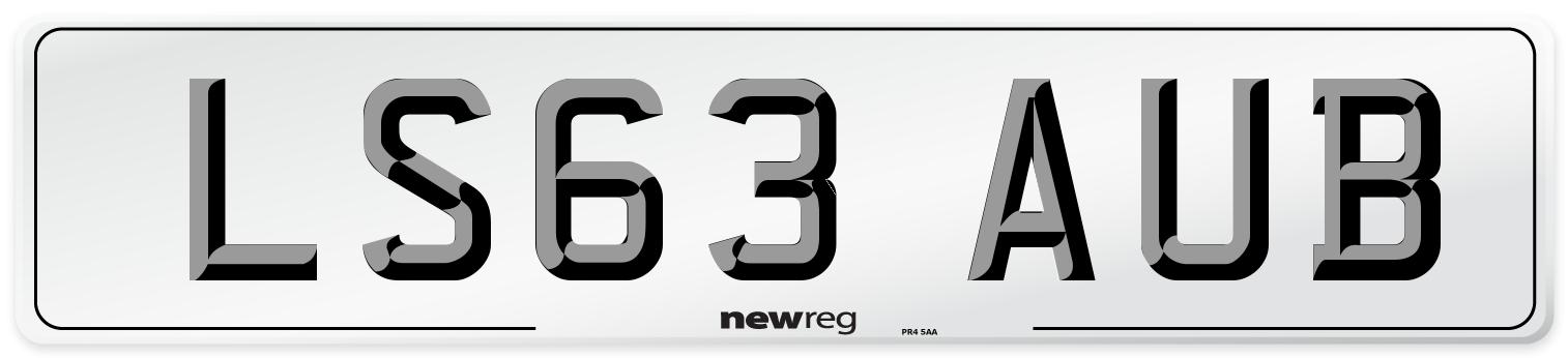 LS63 AUB Number Plate from New Reg